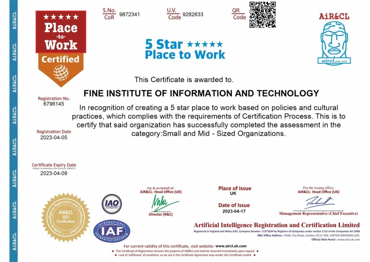 5 Star ***** Place to Workplace
